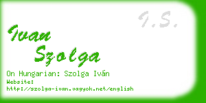 ivan szolga business card